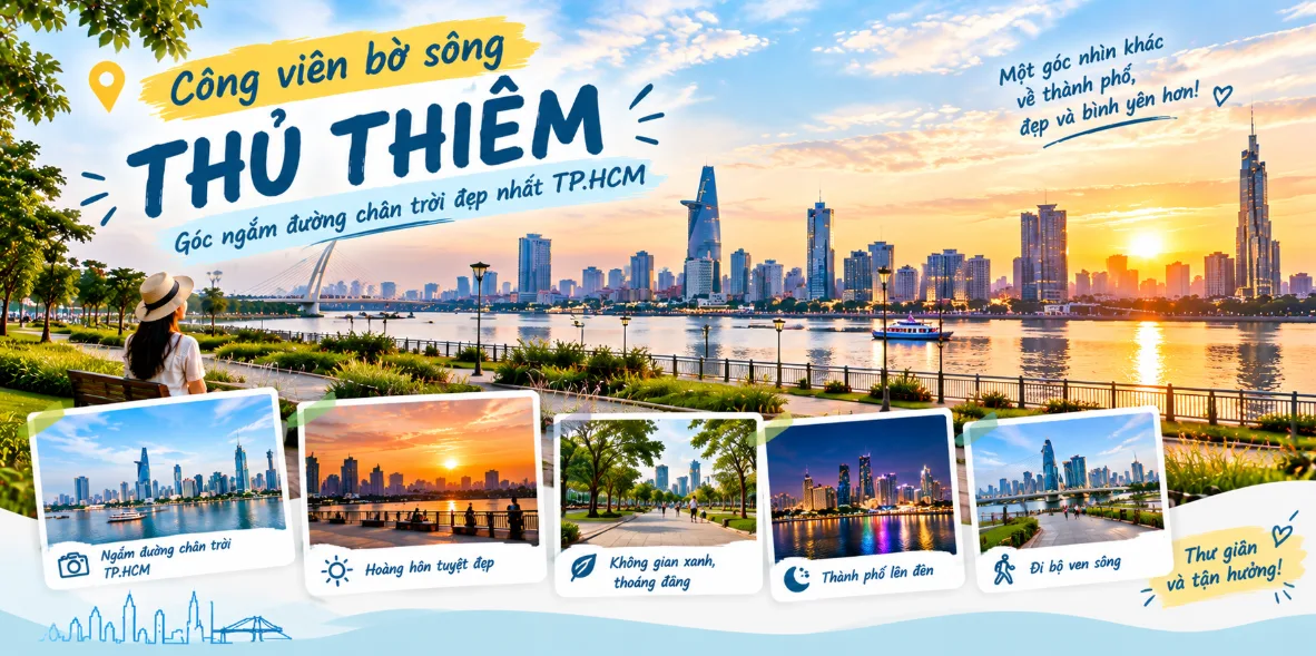 Công viên bờ sông Thủ Thiêm: Góc ngắm đường chân trời đẹp nhất TP.HCM